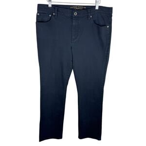 Lauren Jeans Co. Premium Black Straight‎ Leg Mid Rise Cotton Jeans Women's Sz 12